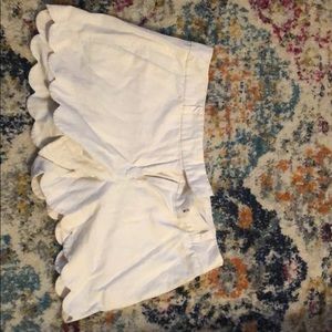 J Crew White Scalloped Shorts